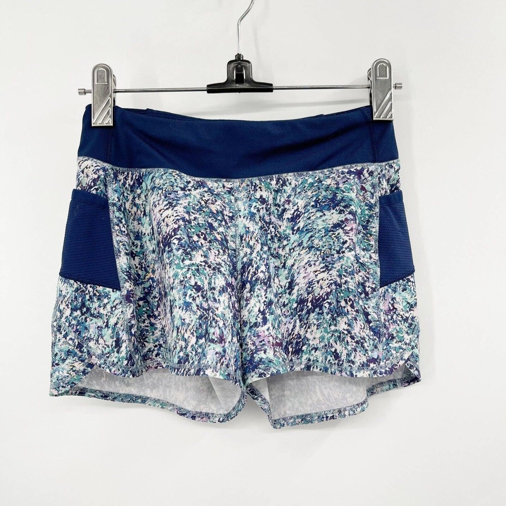 Athleta Girl Record Breaker 3'' Short Blue Girls S/7 Space Dye Dry‎ Fit Stretch